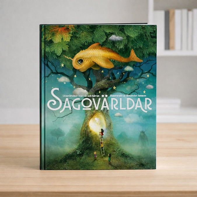 Sagovärldar blir bok