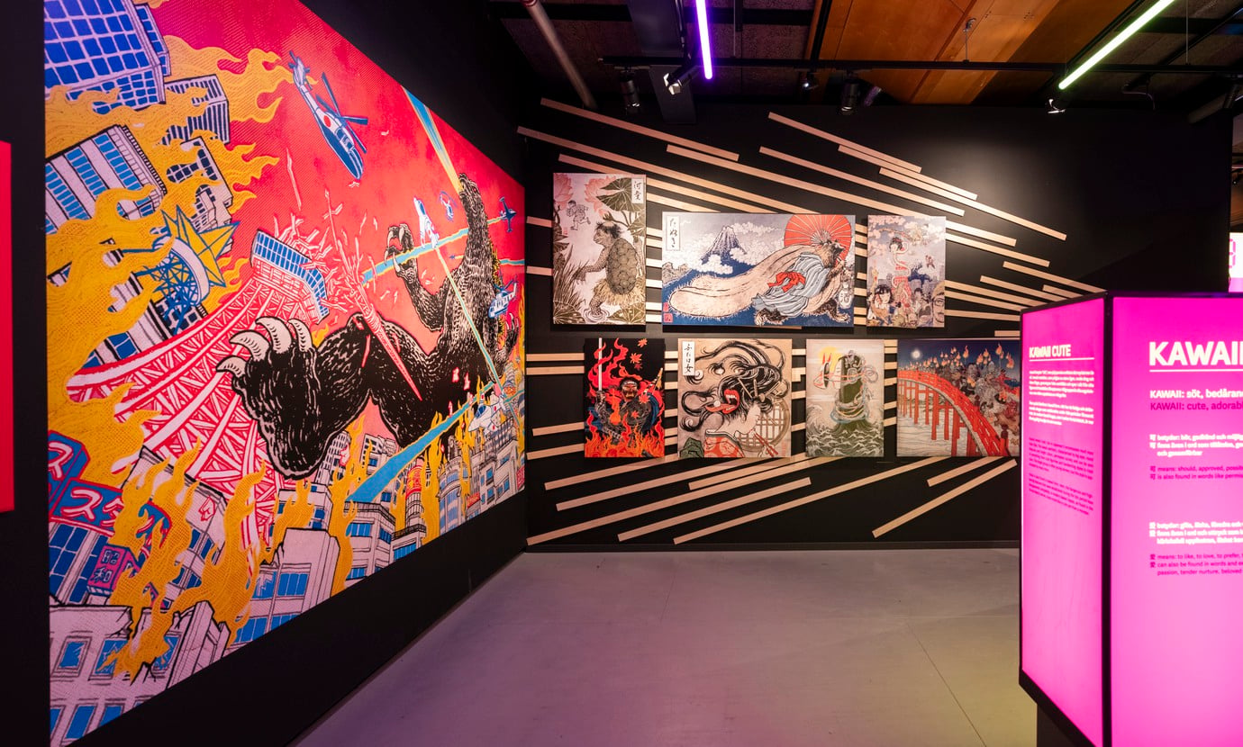 Interior from the exhibition Yokai. Photo.